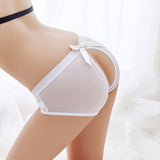 Ladies alluring crotchless mesh panty