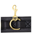 Lux fetish solid gold expandable spreader bar set with detachable leatherette cuffs