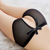 Ladies alluring crotchless mesh panty