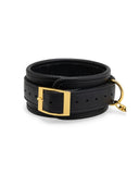 Lux fetish solid gold expandable spreader bar set with detachable leatherette cuffs