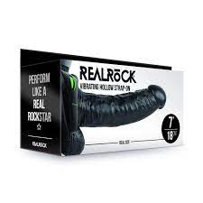 RealRock vibrating hollow strap on 7"