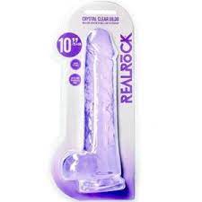RealRock crystal clear dildo 10" with balls