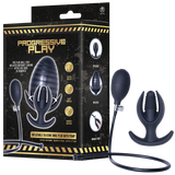 Progressive play inflatable silicone anal plug with plug