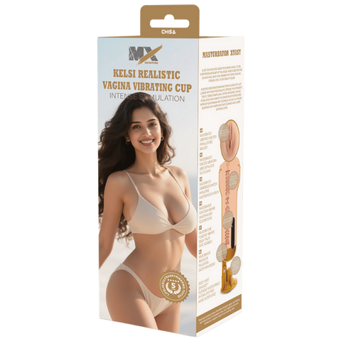 Kelsi realistic vagina vibrating cup