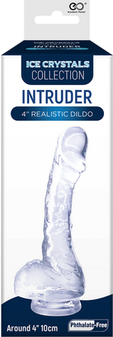 Ice crystals collection intruder transparent 4" realistic dildo with balls
