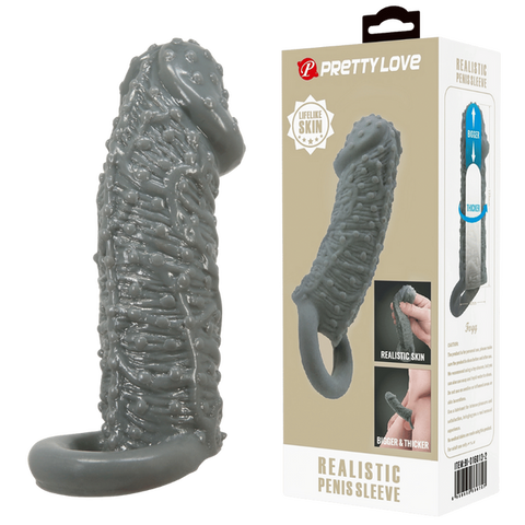 Pretty love realistic penis sleeve black