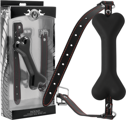 Hound adjustable dog bone gag