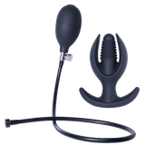 Progressive play inflatable silicone anal plug with plug