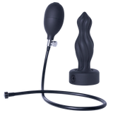 Progressive play inflatable silicone anal plug with plug