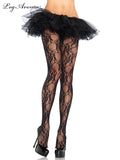 Leg avenue floral lace pantyhose one size & plus size  9653 & 9653Q