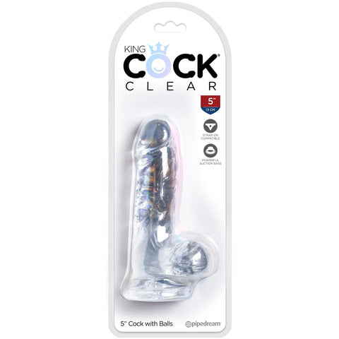 King cock clear 5” dong with balls