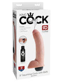 King Cock 9" squirting cock w/balls