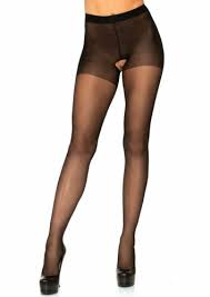 Leg avenue sheer nylon crotchless pantyhose 1905