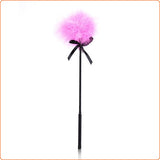 Pink fancy feather tickler with ribbon