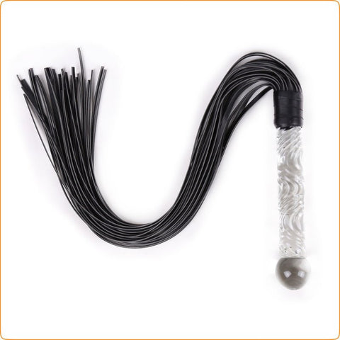 Glass handle bondage whip