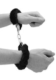 Black and white beginner's furry wrist cuffs