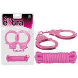 Sex extra metal cuffs & love rope kit set