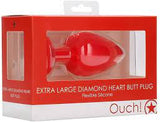Extra large ribbed diamond heart plug