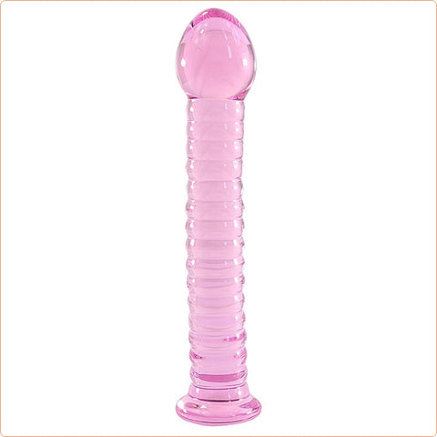 Pink glass butt plug