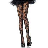 Leg avenue floral lace pantyhose one size & plus size  9653 & 9653Q