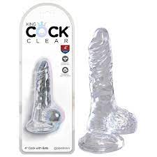 King cock clear 4” dong with balls