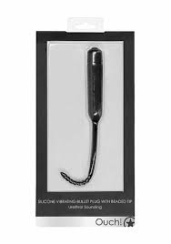 Silicone vibrating bullet plug with beaded tip urethral sounding