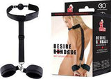 Desire bondage wrist cuffs with ball gag