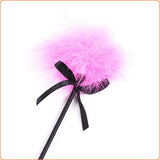 Pink fancy feather tickler with ribbon