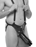 King cock 11" Two cocks one hole hollow strap on suspender system